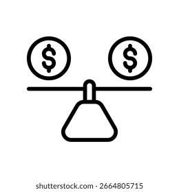 Ilustración vectorial de esquema de icono de escala