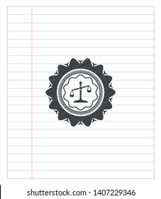 scale icon pencil draw. Vector Illustration. Detailed.