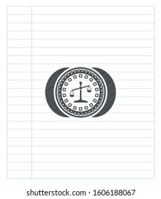 scale icon pencil draw. Vector Illustration. Detailed.