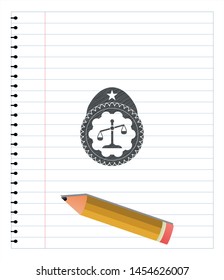 scale icon pencil emblem. Vector Illustration. Detailed.
