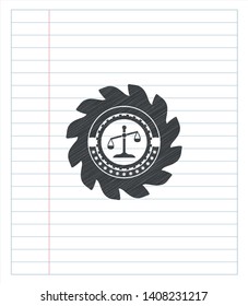 scale icon pencil strokes emblem. Vector Illustration. Detailed.