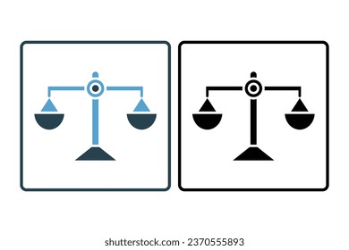 Scale Icon. Icon related to Business. Suitable for web site design, app, UI, user interfaces. Solid icon style. Simple vector design editable