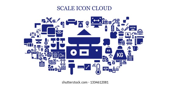 scale icon set. 93 filled scale icons.  Simple modern icons about  - Balance, Scale, Ruler, Gym, Size, Resize, Thermometer, Mallet, Tape measure, Measuring tape, Responsive, Exercise