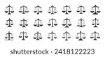 Scale icon set. Law and justice theme. Isolated design. Vector illustration.