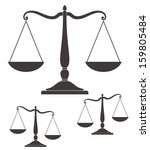 Scale icon set. Vintage style.  Isolated scales on white background. Vector illustration EPS10