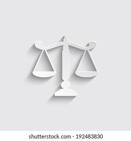Scale icon with shadow on a grey background