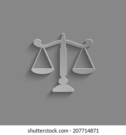 Scale icon  with shadow on a grey background