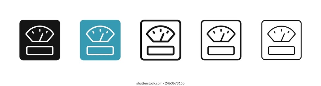 Scale icon suite. Black weighing machine icon optimized for UI designs.