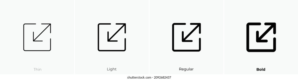 scale icon. Thin, Light Regular And Bold style design isolated on white background