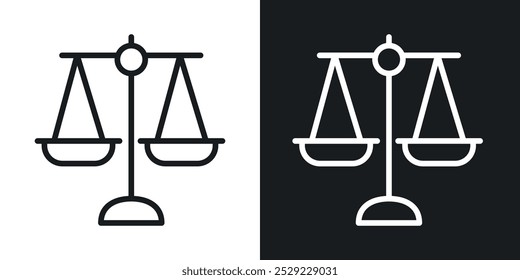 Scale icon in Thin line black color. flat simple vector symbols illustration.