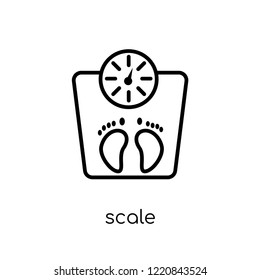 Scale icon. Trendy modern flat linear vector Scale icon on white background from thin line Gym and fitness collection, editable outline stroke vector illustration