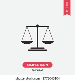  Scale icon vector. Balance sign