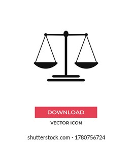  Scale icon vector. Balance sign