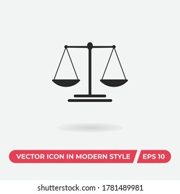  Scale icon vector. Balance sign