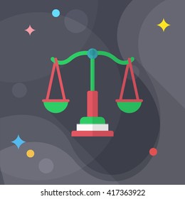 Scale icon, Vector flat long shadow design. EPS10