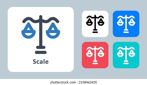 Scale icon - vector illustration . balance, justice, law, weight, legal, scales, measure, compare, Judge, court, line, outline, flat, icons .