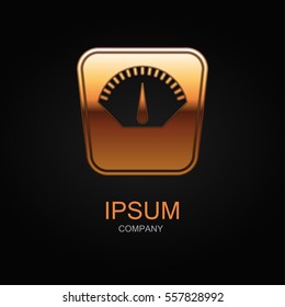 Scale icon. Vector Illustration. Design logo element. Isolated on black background.