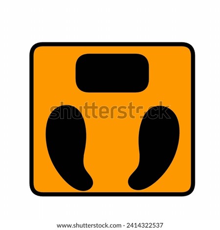 Scale icon vector illustration. Weight scale signs and symbols with soles of the feet, on a white background