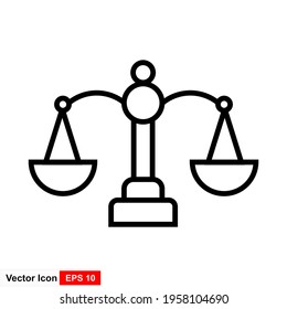 Scale icon vector sign isolated on white background. scale symbol template color editable.