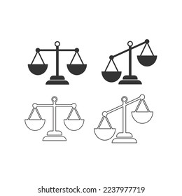 Scale icon. Weighe set line and background vector ilustration.