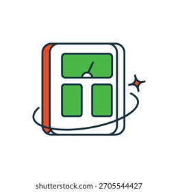 Skala-Symbol auf weißem Hintergrund, Vektorgrafik