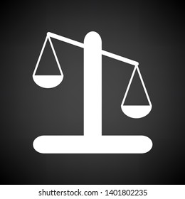 Icono de escala. Blanco sobre fondo negro. Ilustración vectorial.