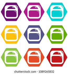 Scale icons 9 set coloful isolated on white for web