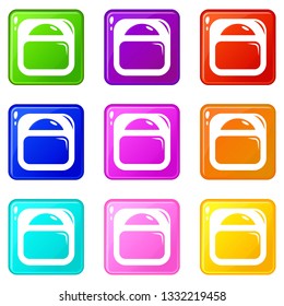 Scale icons set 9 color collection isolated on white for any design