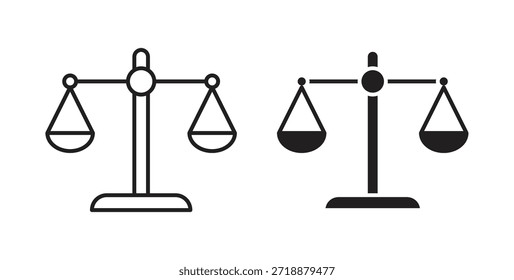 Ícones de escala definidos isoladamente na ilustração de vetor plano de fundo branco.