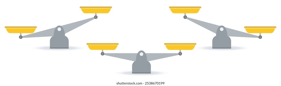 
Definir ícones de escala. Vetor de equilíbrio de peso. Escalas, balanço isolado no fundo branco. Conceito comercial. Vetor