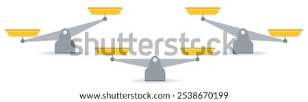 
Scale icons set. Weight balance vector. Scales, swing isolated on white background. Business concept. Vector