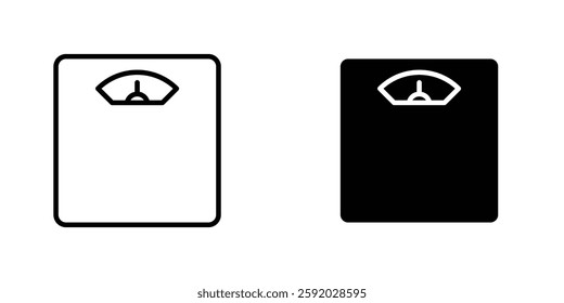 Scale icons. stroke line and black solid icons