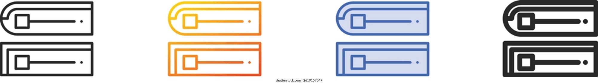 escala icon.Thin Linear, gradiente, traçado azul e negrito Design isolado no fundo branco