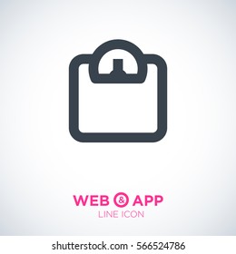 scale isolated minimal icon. weighing-machine line vector icon for websites and mobile minimalistic flat design.