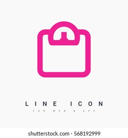 scale isolated minimal icon. weighing-machine line vector icon for websites and mobile minimalistic flat design.
