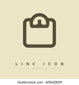 scale isolated minimal icon. weighing-machine line vector icon for websites and mobile minimalistic flat design.