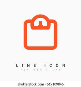 scale isolated minimal icon. weighing-machine line vector icon for websites and mobile minimalistic flat design.