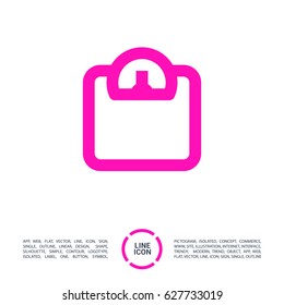 scale isolated minimal icon. weighing-machine line vector icon for websites and mobile minimalistic flat design.