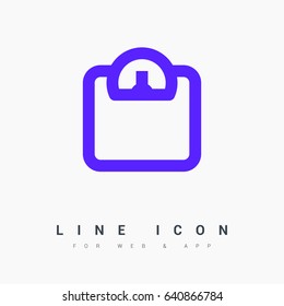 scale isolated minimal icon. weighing-machine line vector icon for websites and mobile minimalistic flat design.