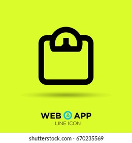 scale isolated minimal icon. weighing-machine line vector icon for websites and mobile minimalistic flat design.