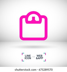 scale isolated minimal icon. weighing-machine line vector icon for websites and mobile minimalistic flat design.