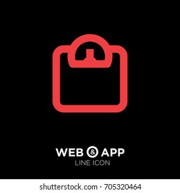scale isolated minimal icon. weighing-machine line vector icon for websites and mobile minimalistic flat design.