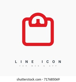 scale isolated minimal icon. weighing-machine line vector icon for websites and mobile minimalistic flat design.