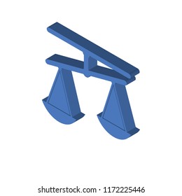 Scale isometric left top view 3D icon