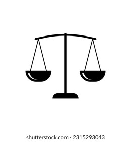 Scale of Justice. Balance Icon. Equilibrium Symbol.
