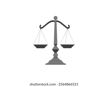 Scale of justice. empty scale isolated on white background. Bowls of scales in balance, an imbalance of scales. Scale of Justice | Balanced and Imbalanced Scales Vector Illustration