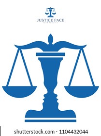 Scale Justice Face suitable for lawyers and other legal fields