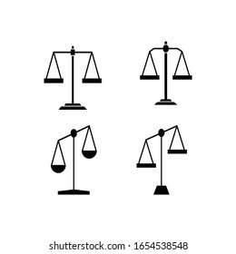 Scale of justice with glyph icon vector