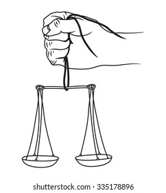 Scale justice in hand