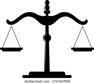 Justizsymbol einzeln auf weißem Hintergrund